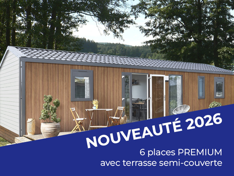 Mobil-home Océan 6 places terrasse en bois semi-couverte